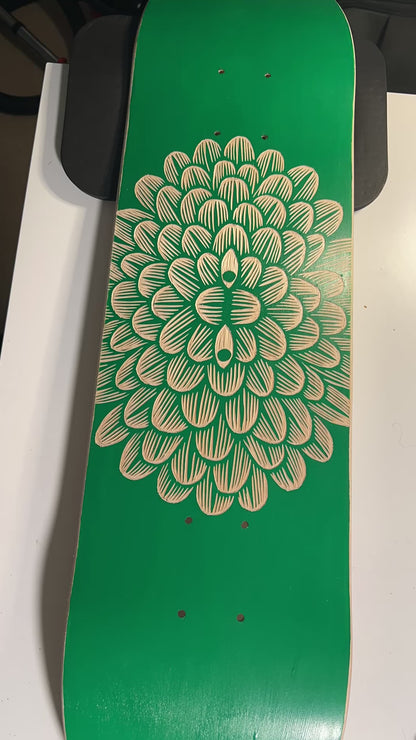 Hand-carved skateboard deck